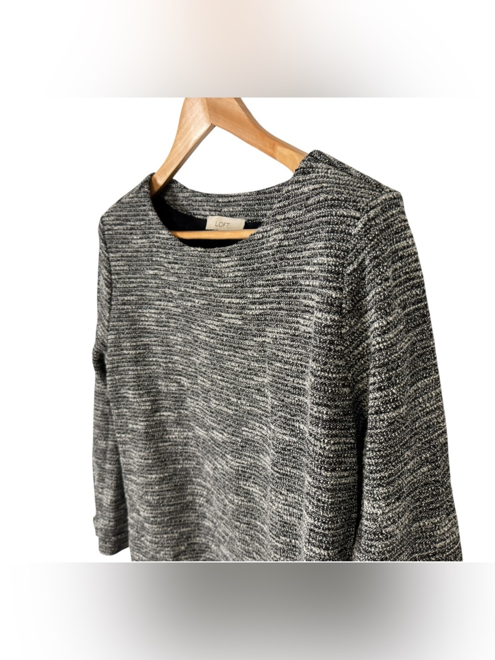 LOFT Marled Black & White Tunic Sweater – Size XL